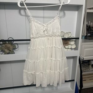 Altar'd State White Lace Tiered Dress